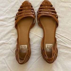 Dolce Vita brown leather point flats; size 8